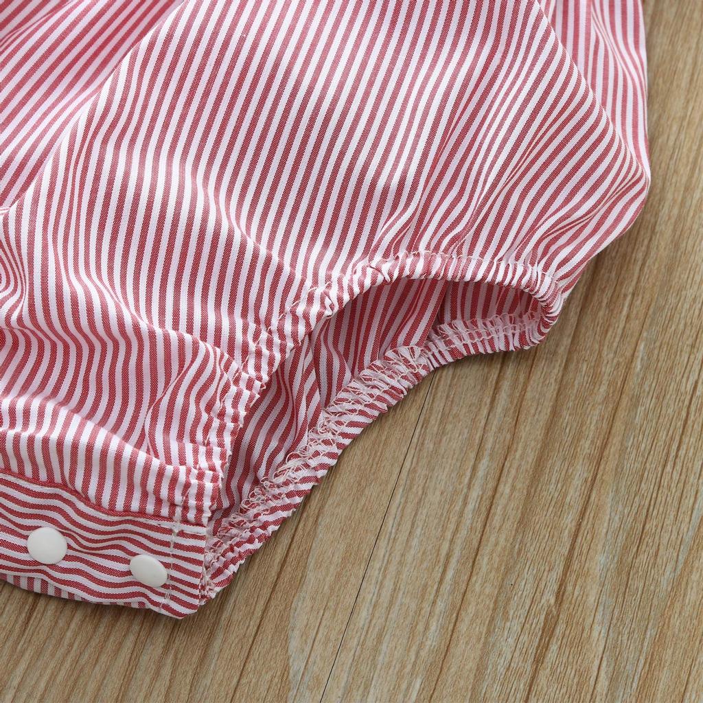 Neugeborenes Kleinkind Baby Mädchen Schulterfrei Gestreifter Strampler Body Stirnband Outfits