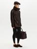 Ladies' Waist Cinched Lapel Leather Jacket Women's Brown Zipper Leather Jacket Windproof Jacket Fashion Style Autumn and Winter
