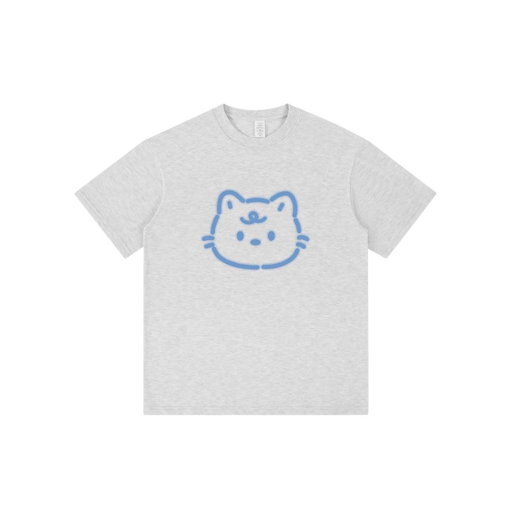 Blurred Lines Dog Print Unisex Streetwear T-Shirt: Trendy & Loose Fit for Couples