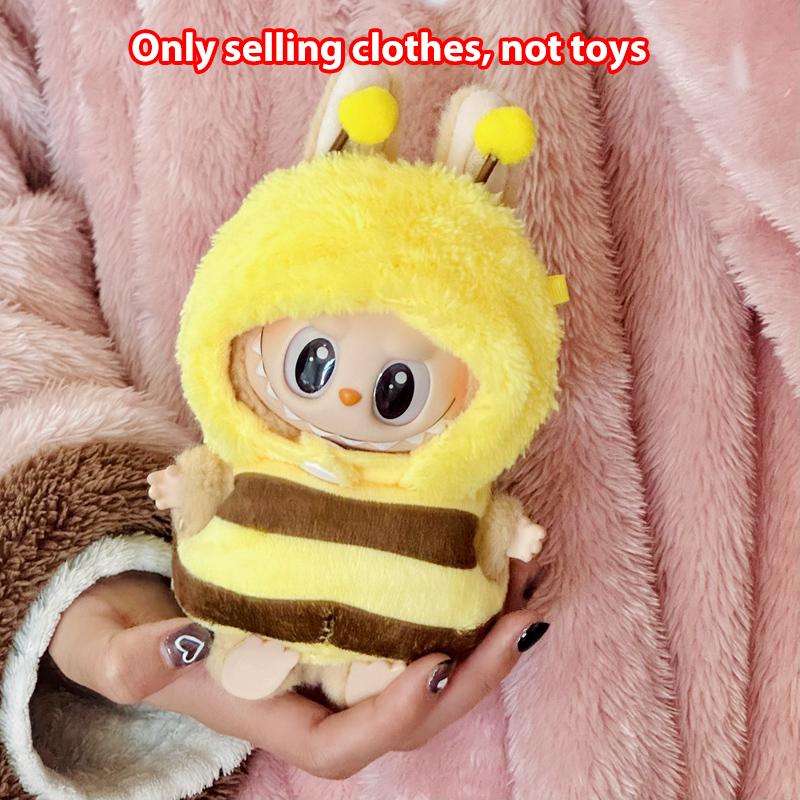 10cm Cute Mini Plush Doll's Clothes Outfit Accessories For Korea Kpop Exo Labubu Idol Dolls Bee/Shark Suit Clothing DIY Kid Gift