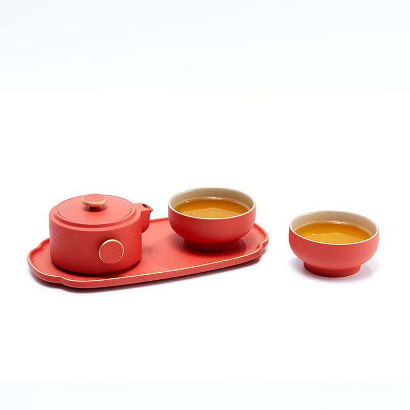 Chinese Style Matte Glaze Tea Set with Tray