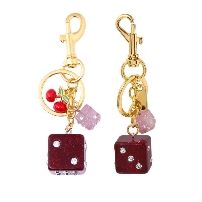 Fashionable Irregular Shape Dice Billiard Bag Pendant Metal Keychain - Hot Selling