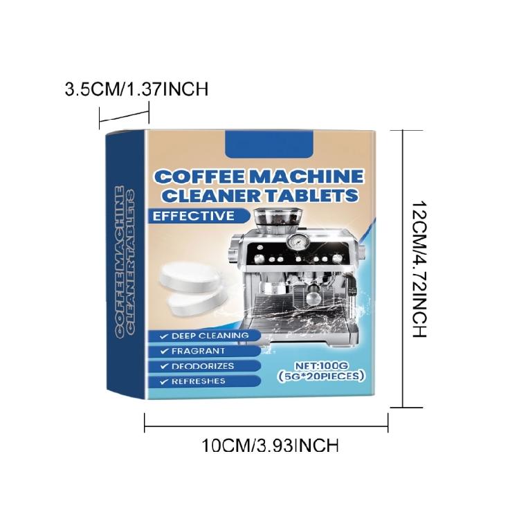 Biodegradables 20Piece Coffee Maker Cleansing Effervescents Tablets for Freshing Brew Every Time
