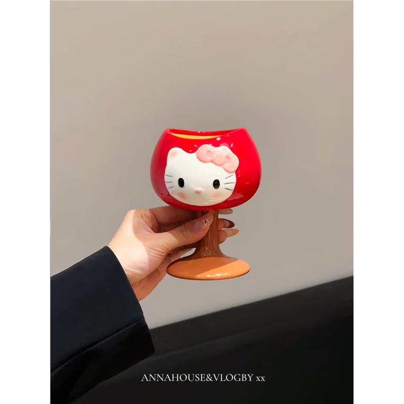 Qiwei Cute KT Cat Ceramic Coffee Mug
