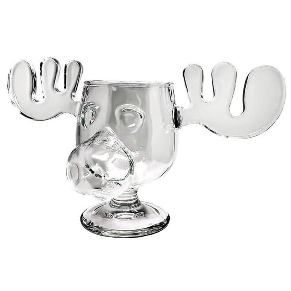 

1-3pcs Christmas Elk Glass Cup 240ML 8oz Glass Moose Mug Christmas Reindeer Head Beer Mike Water Cup Xmas Party Drinkware Gifts 240ml