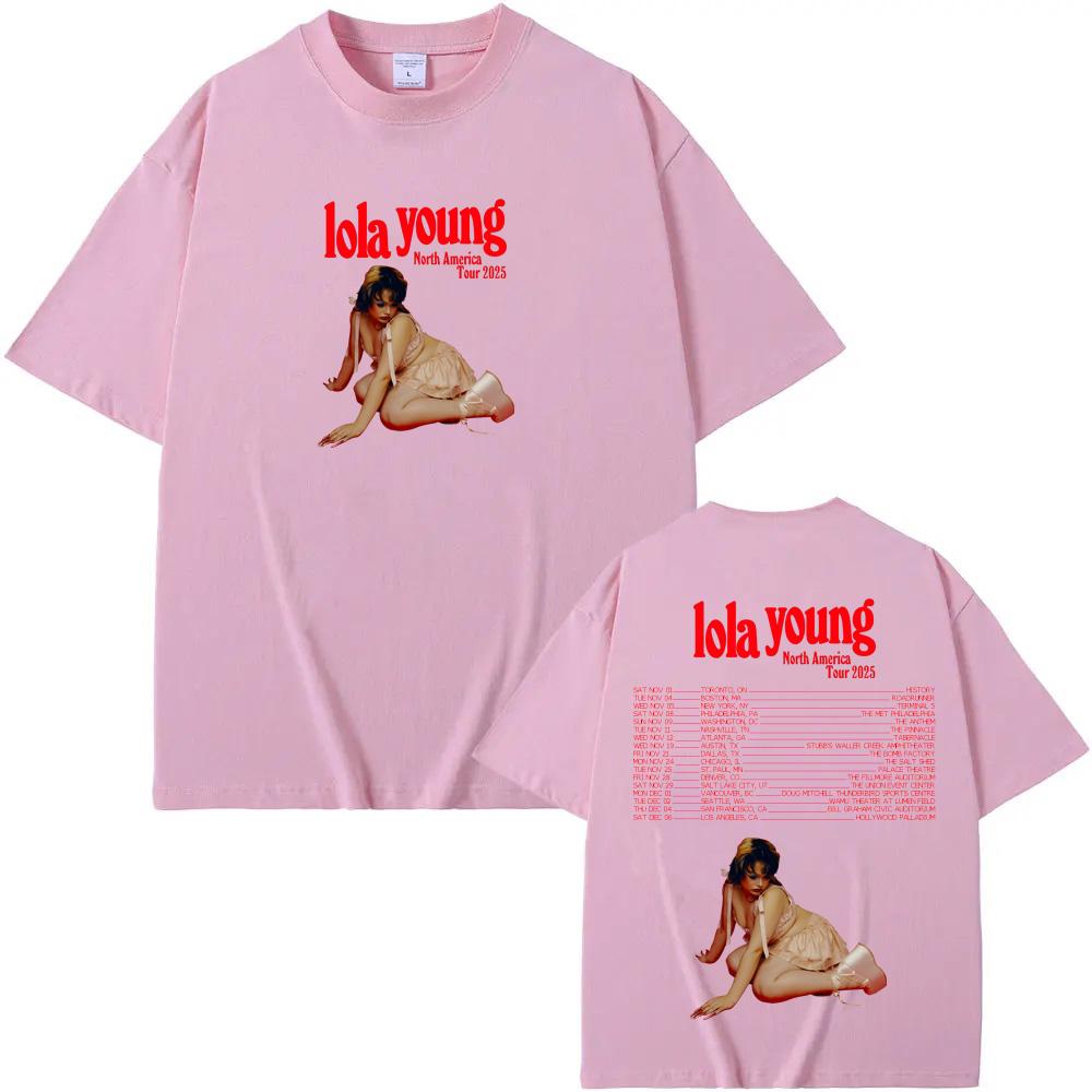 LOLA YOUNG Tour Tshirt Graphic Printing Hip Hop 100cotton Teeshirt High Quality Punk Soft Tshirt Ropa Hombre Gothic Clothing