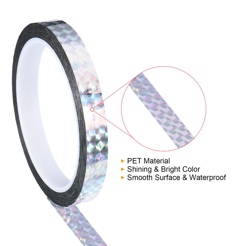 1Pcs 5/8/12mmx50m Prism Tape Holographic Metalized Reflective Adhesive Masking Tape for Detailing Accent Wall Decor Art Craft