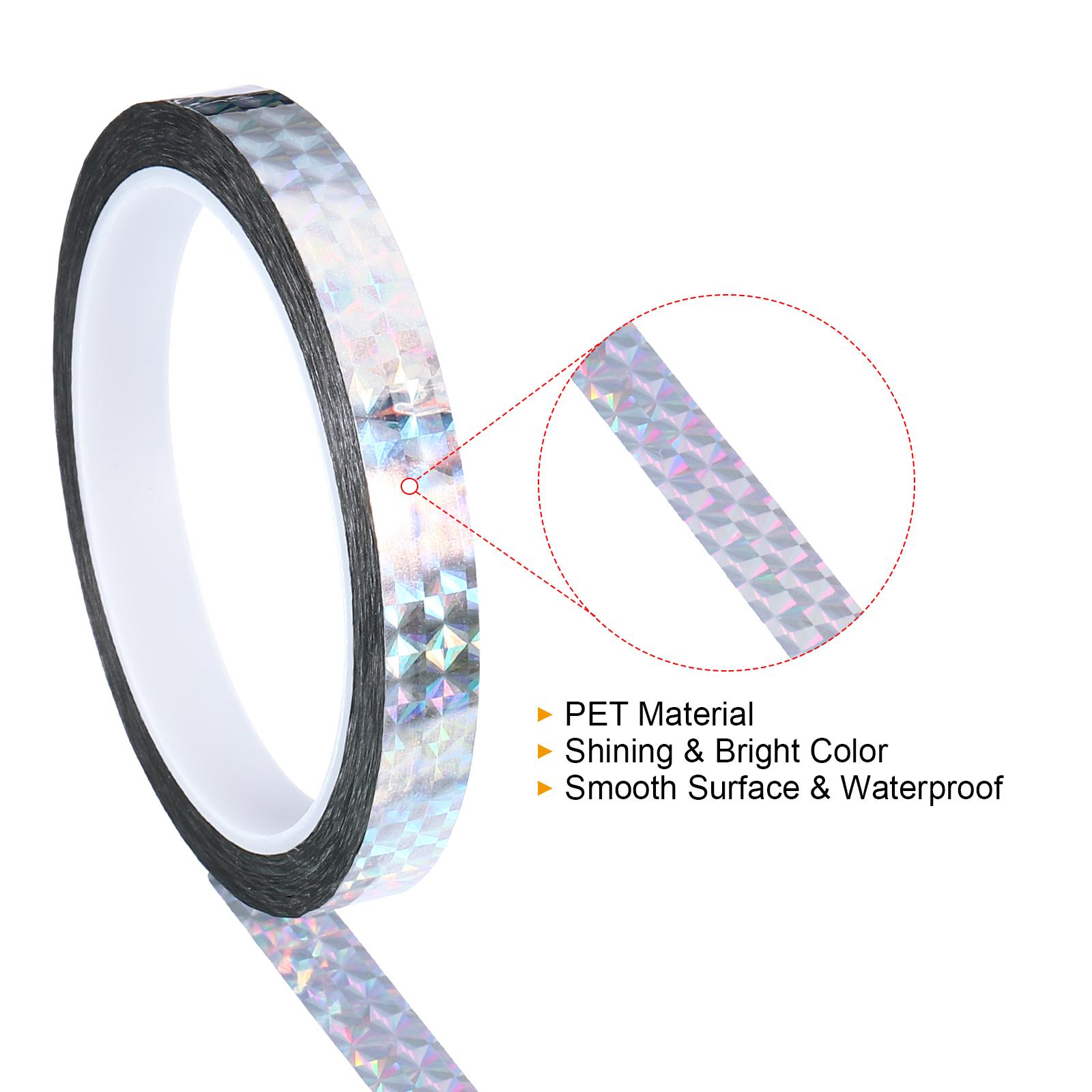 

1Pcs 5/8/12mmx50m Prism Tape Holographic Metalized Reflective Adhesive Masking Tape for Detailing Accent Wall Decor Art Craft (Silver,5mm) серебряный