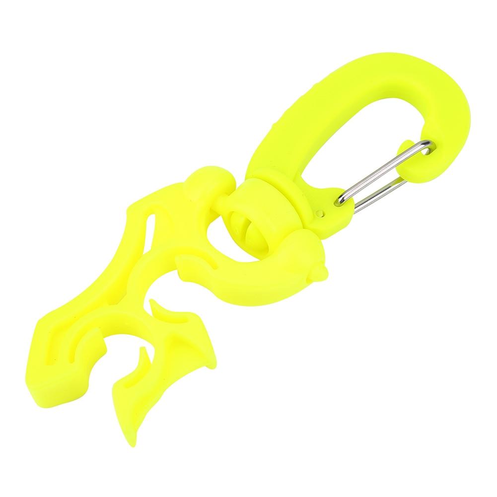 1Pc Outdoor Scuba Diving Double BCD Low Pressure Hose Clip Holder with Snap Hook Buckle(Green)