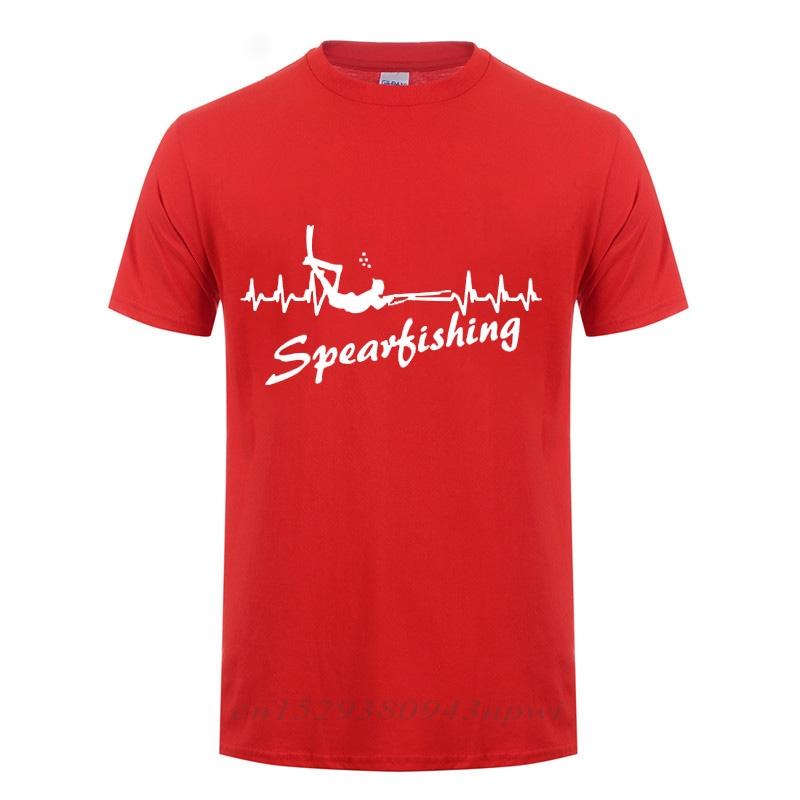 

Its In My HeartBeat Spearfishing T Shirt Scuba Diver Spear Fishinger Brand Cotton Short Sleeve Slim Fit TShirt Men Clothing S