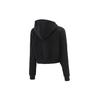 Nike Casual Sports Cropped Knit Hooded Jacket Women Outerwear Black DM6064-010