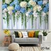 2D Floral Wall Backdrop with Green Vines Photo Booth Banner