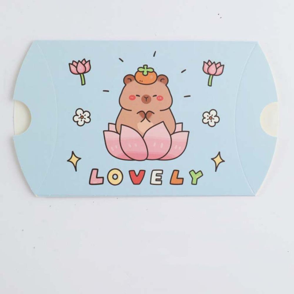 

10 шт. милые коробки для шоколадных конфет Capybara, бумажные подарочные коробки с изображением животных из мультфильмов, складные бумажные коробки для небольших подарочных упаковок синий