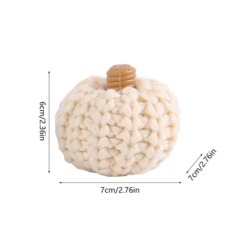 Crocheted Pumpkins for Festive Thanksgiving Halloween Mantlepiece Embellishments Autumnal Small Pumpkins Decoration