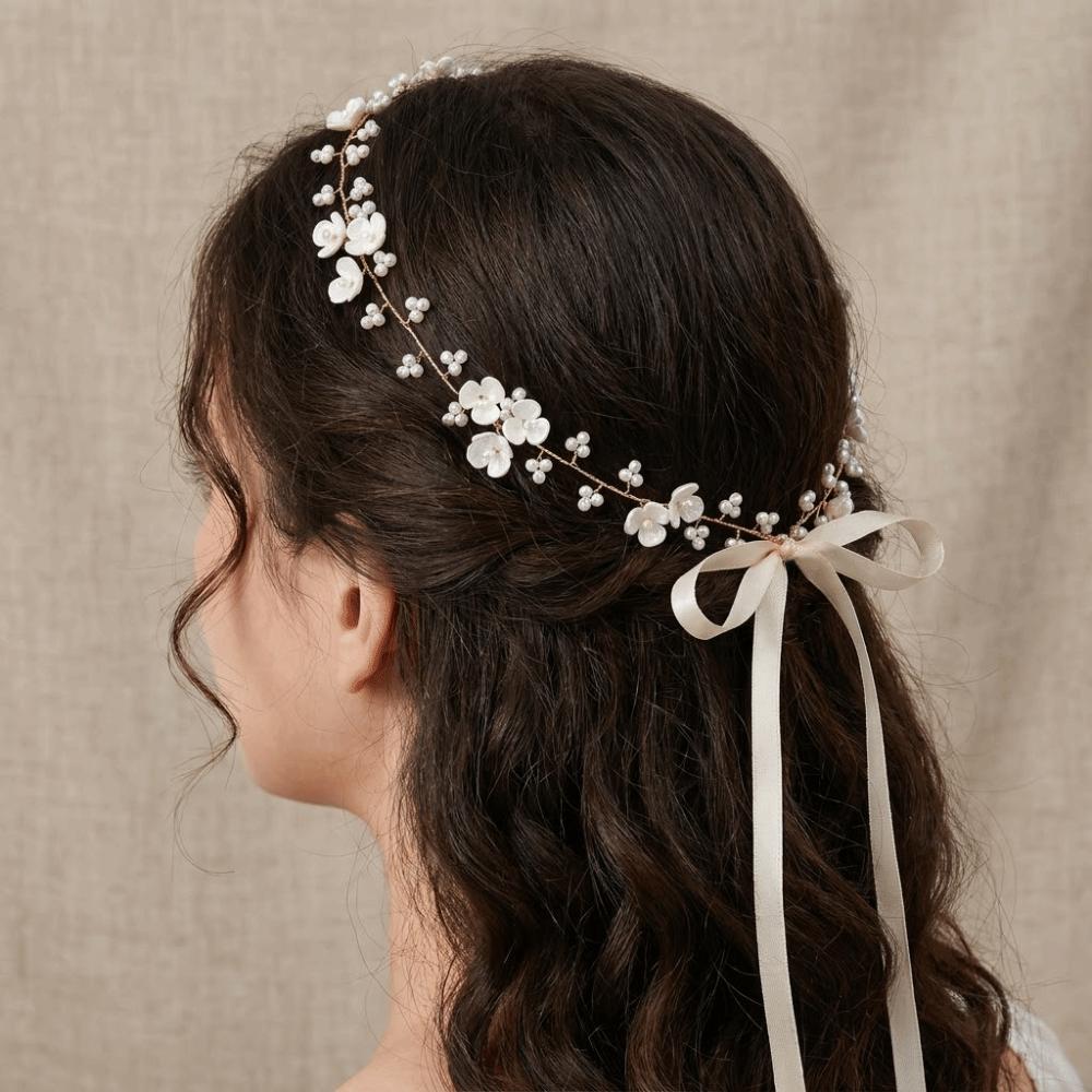 Beaded Wedding Headband Pearls Women's Headpieces Elegant Bride Crown Tiaras  Bridal Party