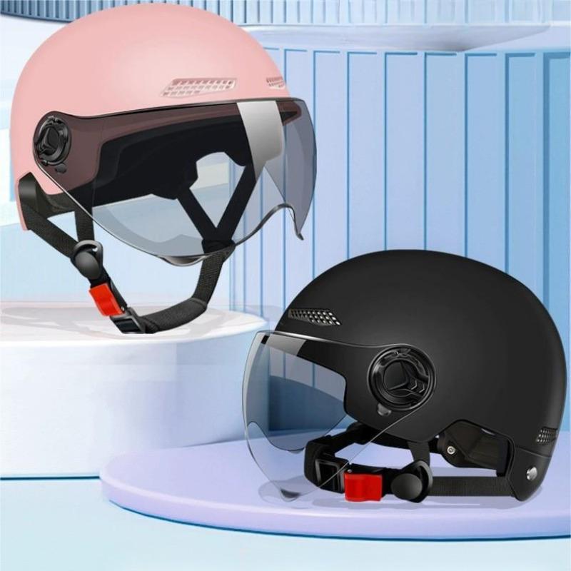 Casco di sicurezza per bicicletta da uomo e da donna per adulti e bambini, casco integrale da cartone animato per bicicletta elettrica e moto con occhiali