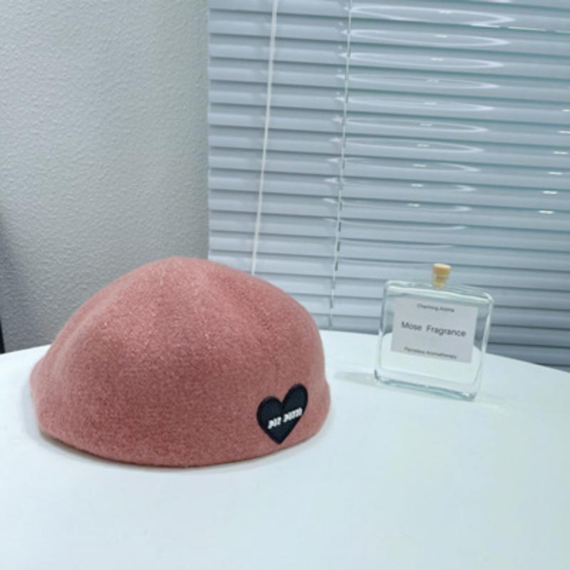 New Autumn and Winter Beret Female Painter Hat Big Head Circumference Warm Tweed Love and Wear Baseball Cap Back