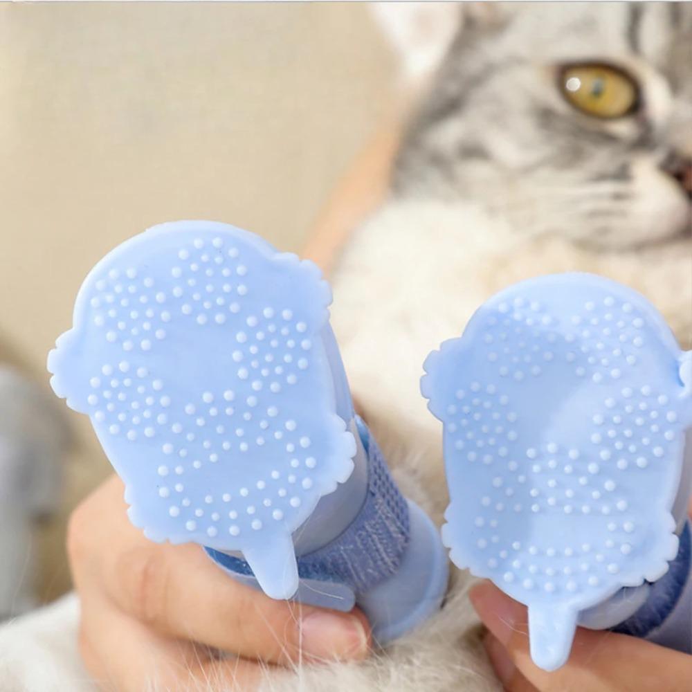 4PCS/Set Anti-Slip Dog Shoes Rubber Rain Snow Boots Outdoor Pet Rain Shoes Pets