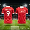 Maglia da Calcio Haaland #9 Motivo Cervo Montagna Fulmine Asciugatura Rapida Traspirante T-shirt da Allenamento Calcio per Tifosi
