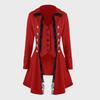 Autumn/Winter Women's Medieval-Style Long-Sleeved Triple-Button Coat with Asymmetrical Top