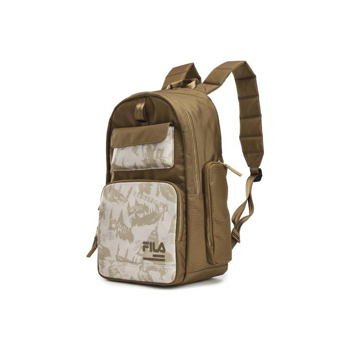 Fila Fashion Casual Large Capacity Fabric Laptop Backpack Men Backpack Soil-Brown F13M248103F-BN