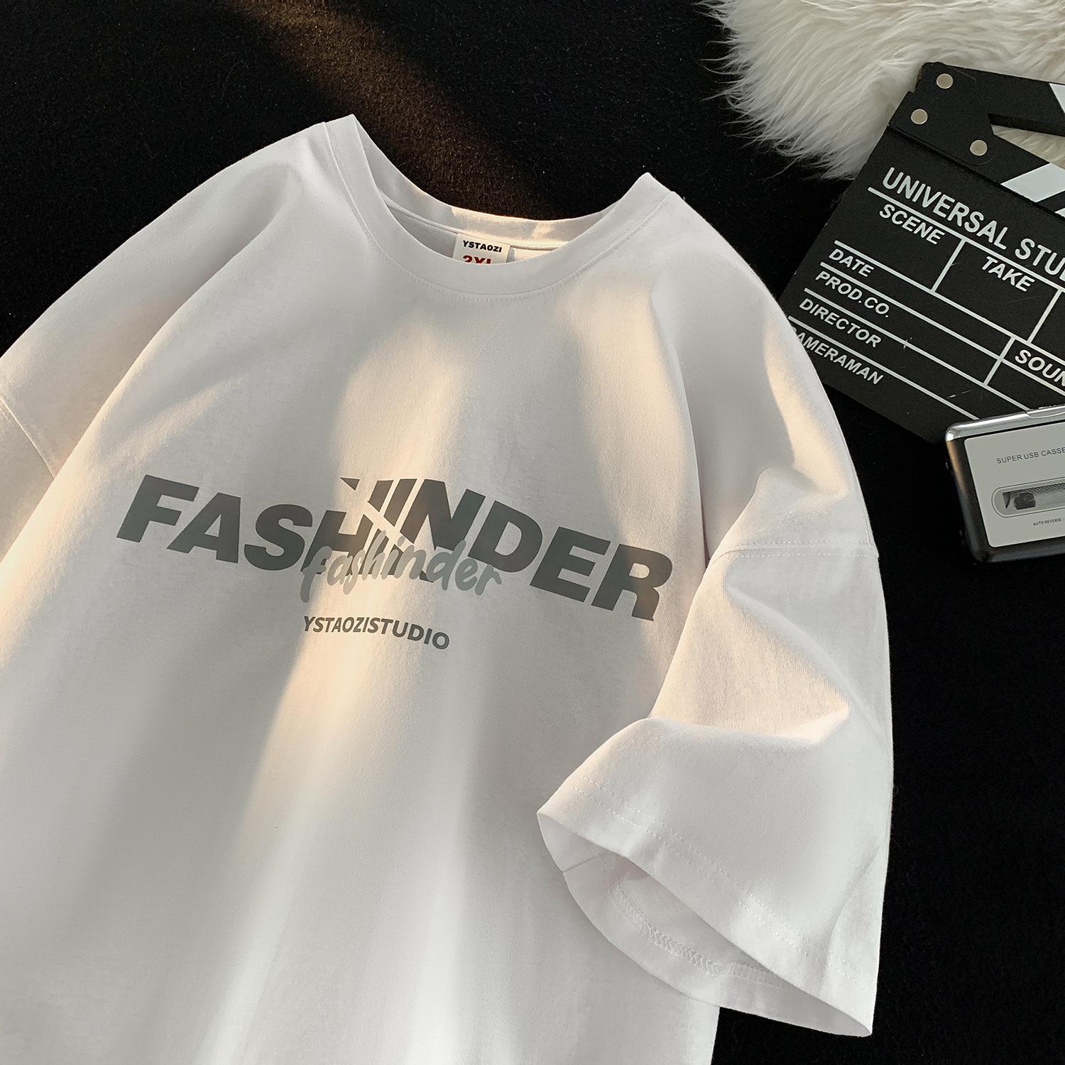 

Тяжелая хлопковая футболка с коротким рукавом для мужского лета, новая американская футболка с рукавом до локтя, свободная футболка большого размера 5XL