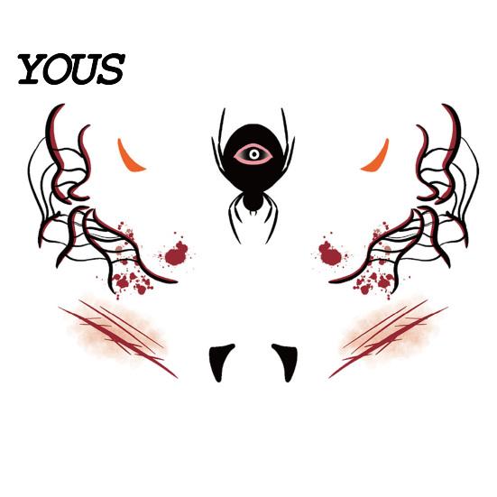 Skin Friendly Temporary Face Art Halloween Tattoo Stickers, Waterproof Scary Makeup Decals for Party, Kits Adults Wound Scar Body Kids Water Transfer