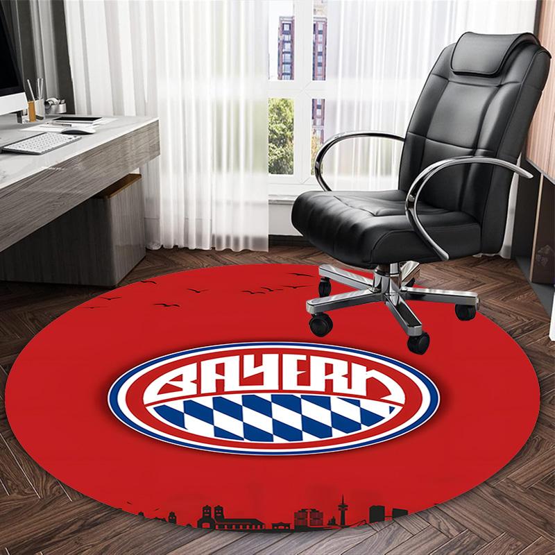 1pc B-Bayern Munich Carpet, Round Rug, Comfortable, Suitable for Entryways, Living Rooms, Office, And Bedrooms, Christmas Decoration
