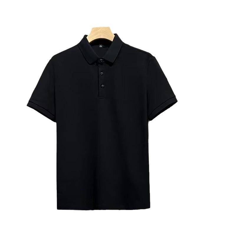 Men's Polo Shirt Summer New Short Sleeve Solid Color Turn-down Collar Casual Slim Fit Tops