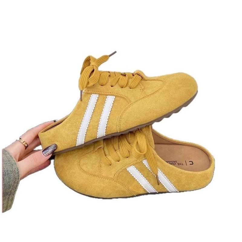 New Retro Thick-soled Heightened Baotou Half Slippers Women Go Out Spring and Summer New Wear-resistant Shoes