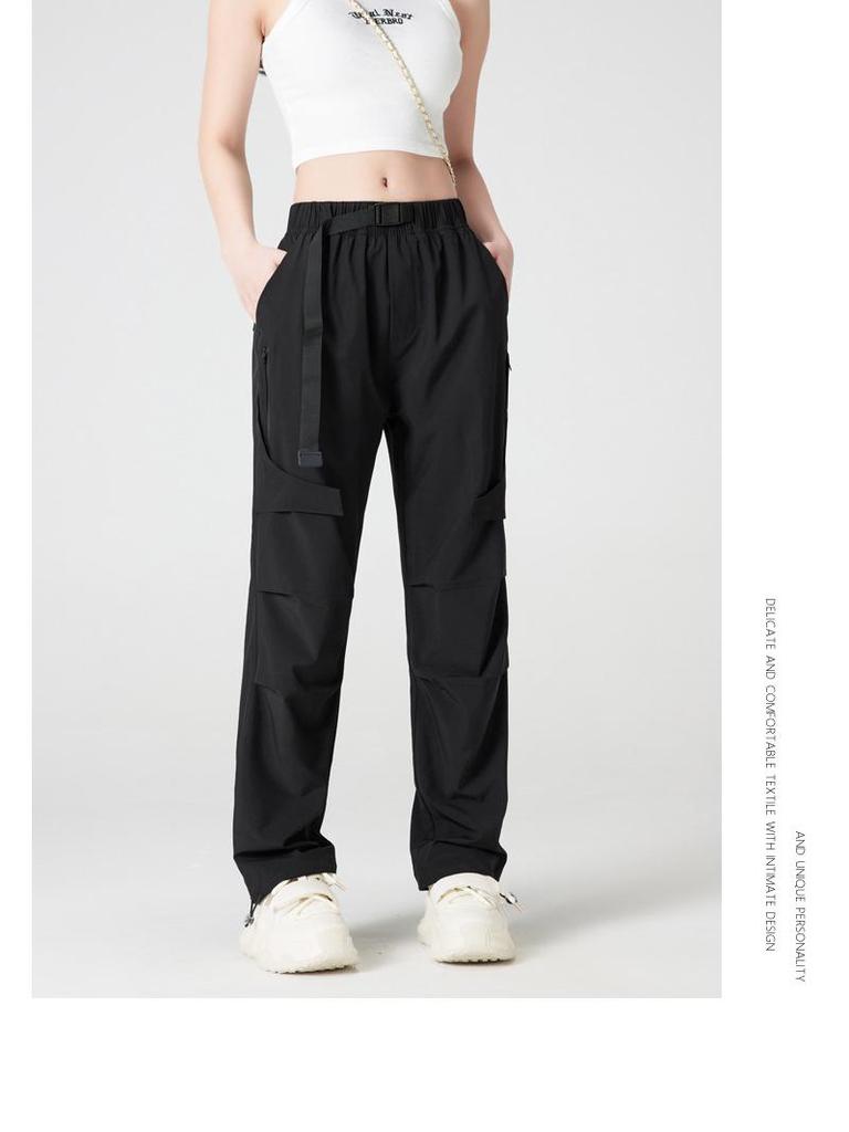 2025 Dámské ležérní voděodolné pracovní kalhoty s více kapsami: Jarní rovné nohavice, Větruodolná bunda pro venkovní sporty