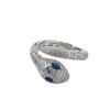 European-American Fashion Zircon Snake Ring: High-End, Versatile, Open Design for Women