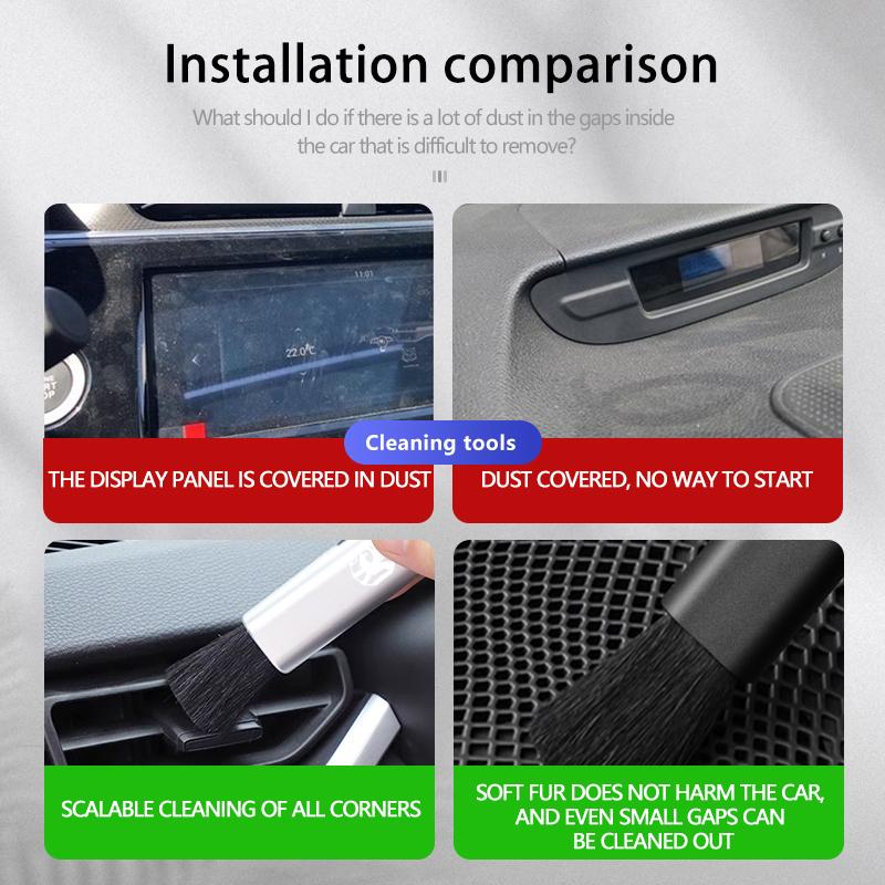 Car Retractable Cleaning Brush Outlet Dusting Small Brush Interior Accessories For Vauxhall Corsa Astra Mokka Grandland