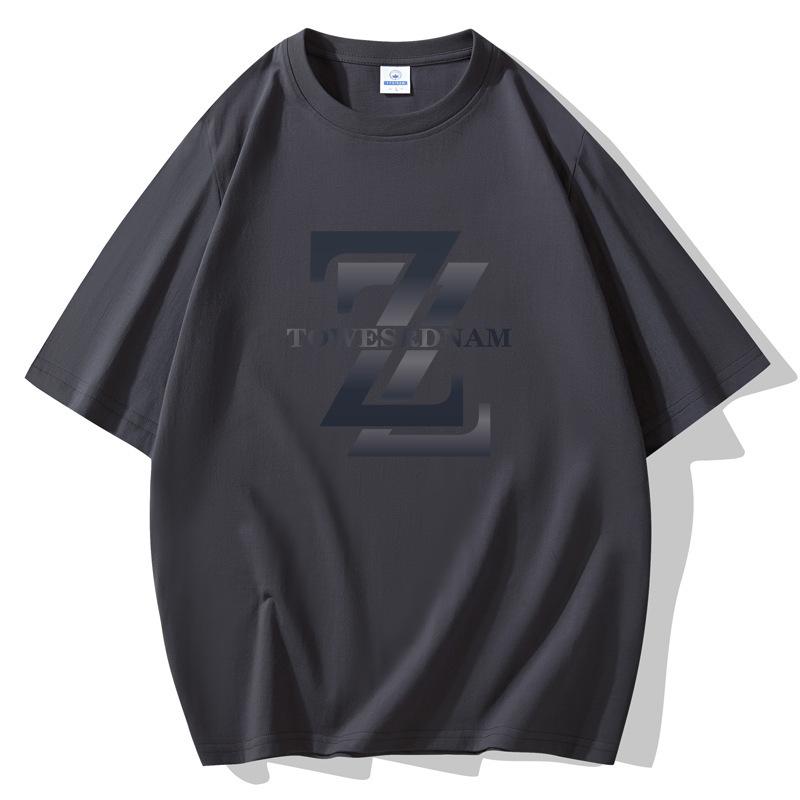 Z-Muster Herren Übergröße Locker Kurzarm T-Shirt 100% Baumwolle