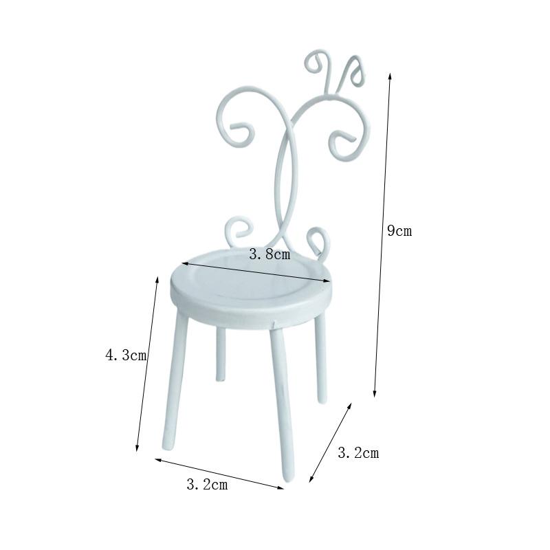 1Pcs 1:12 Dollhouse Miniature Accessories Simulation Iron Back Chair Furniture Home Model Decor Toy Doll House Accessories