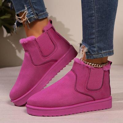 2024 Herbst/Winter Damen Große Schneestiefel: Grenzüberschreitende Mode, warm mit Samtfutter, Ein-Fuß-Kurzstiefel, Baumwollschuhe.