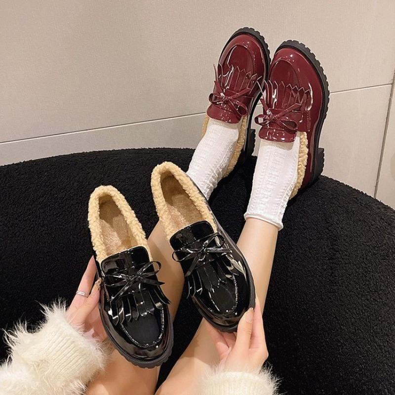 Versatile and comfortable women's spring and autumn new patent leather bow Mary Jane shoes casual shoes women
