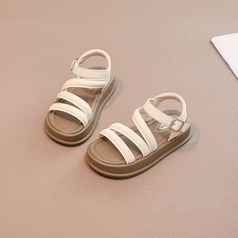 Girls shoes children's princess Roman sandals 2025 new summer summer sports girls soft-soled beach shoes