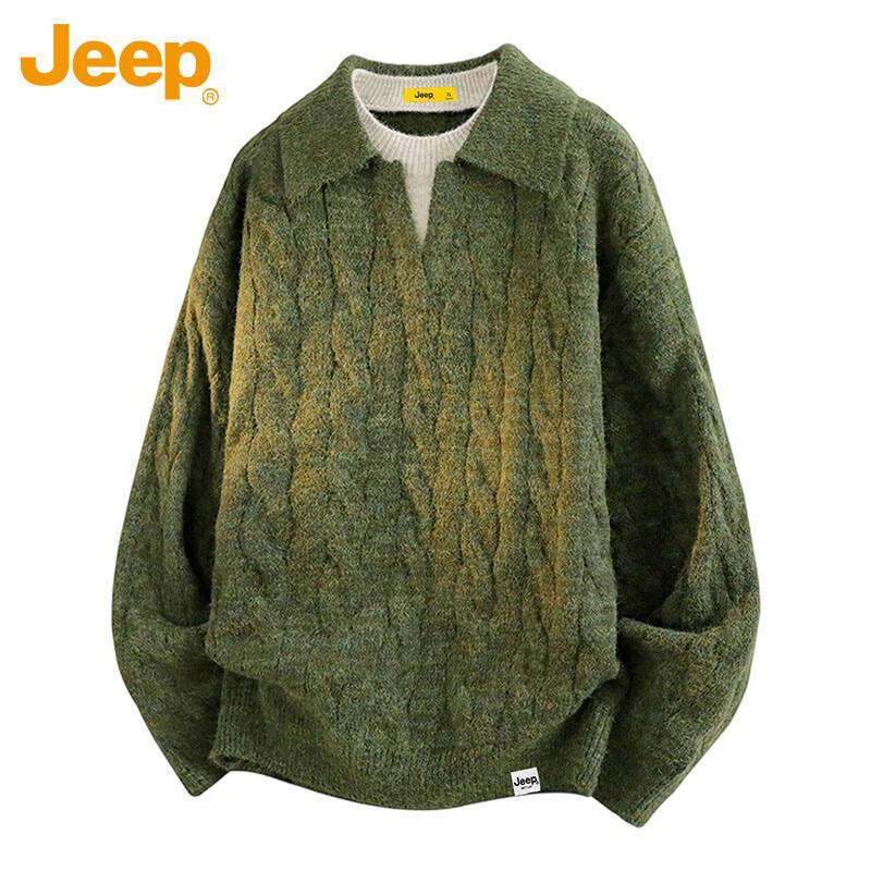 

JEEP Men s Faux Two-Piece Knit Sweater 2XL