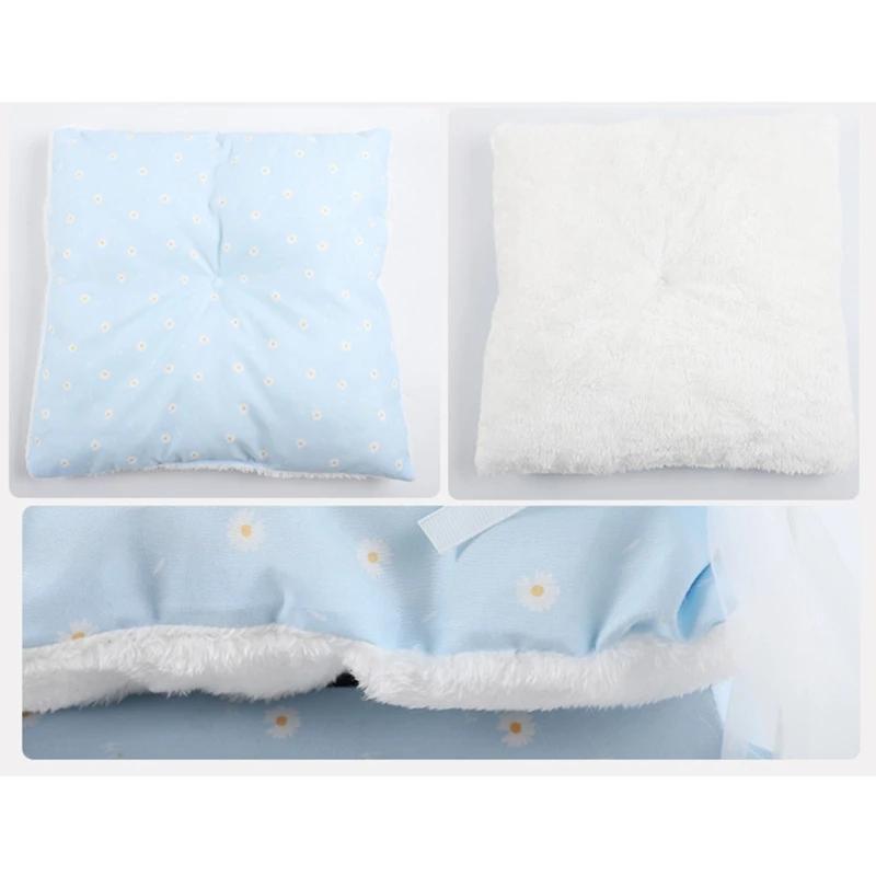 For Pet Tent Bed for Small Dogs and Cats Semi-closed Condo Summer Cave with 2-Sided Cushion Puppy House Easy To Clean