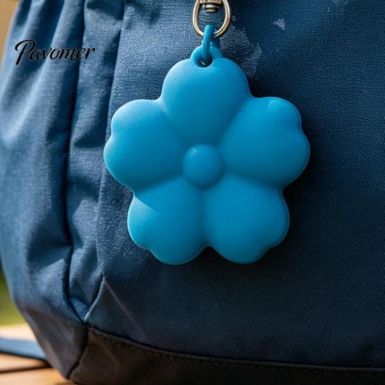 Lip Balm Holder Keychain Silicone Flower Lipstick Keychain, Portable Carrier for Bag Accessory Backpack Handbag, Travel Gloss Women