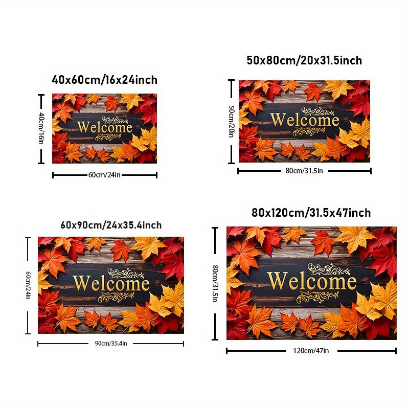 1Pcs Anti Fatigue Kitchen Rug  Fall Maple Leaf Waterproof Non-Slip Thick Cushioned Kitchen Mat Heavy Duty Comfort Standing Mat for Kitchen