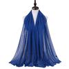 Solid Pearl Chiffon Hijab Scarf Woman Muslim Hijab Shawls Ladyies Ethnic Islamic Turban