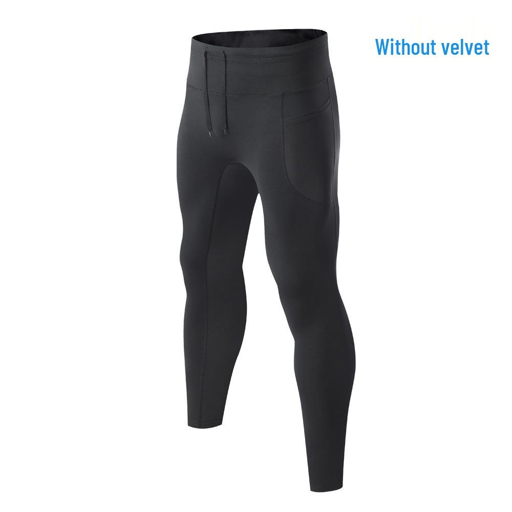 Men's and Women's Fleece-Lined Quick-Dry High-Waisted Compression Fitness Tights for Outdoor Fitness, Marathon, Training, and Racing.