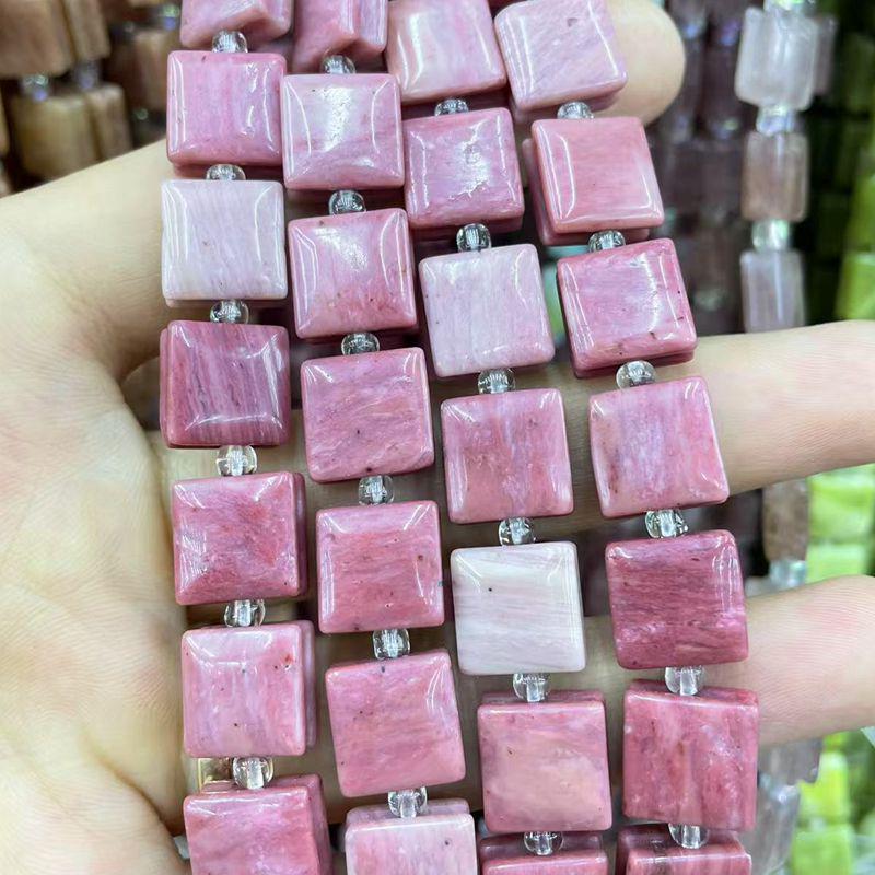 Naturstein Achat Kristall gerillte quadratische Schmuck-DIY-Accessoires, 10x10 unregelmäßige Stücke