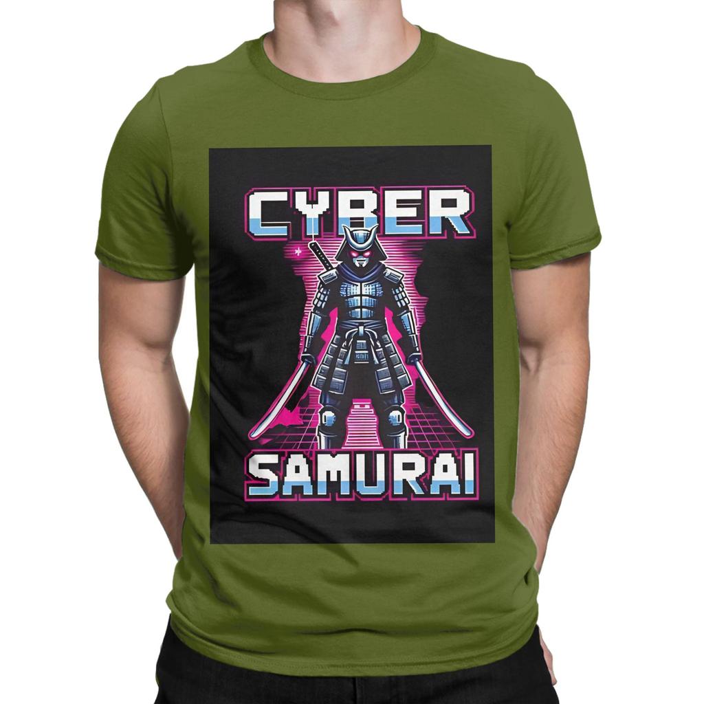 Cyber Samurai Punk Poster Funny 100 Cotton TShirt Cyber Samurai Punk Tees Tops For Unisex