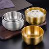 Korean-Style 304 Stainless Steel Double-Layer Rice Bowl with Lid, Anti-Scalding Soup and Kimchi Bowl for Children.