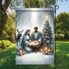 1pc Vibrant Nativity Scene Polyester Garden Ag - Double-Sided, Durable, Festive, Weather-Resistant, and Easy-to-Install Christ
