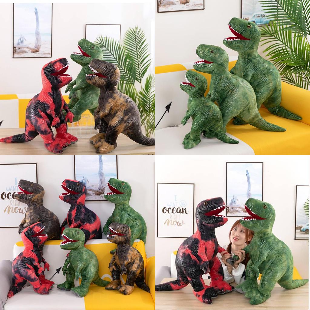 Adorable Dinosaur Plush Toy Soft Cuddly Tyrannosaurus Rex Pillow For Kids Boys Birthday Gift