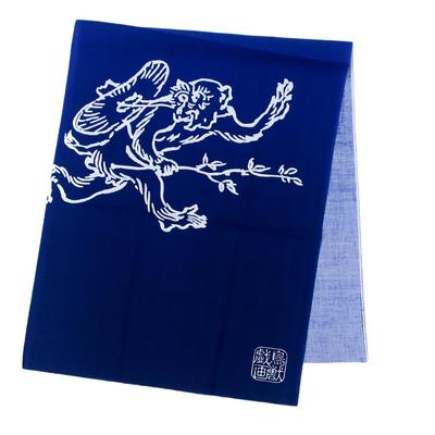 Marushin Tenugui Hand Certified by Kosanji Choju Jinbutsu Giga of Animals and 35 X Chased Made In 0525001000 Towel, Temple, (Caricature People), 90cm,
